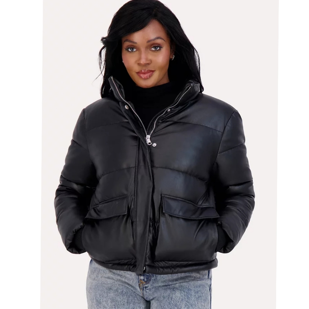 Madden Girl NEW Faux Leather Puffer Coat XS
